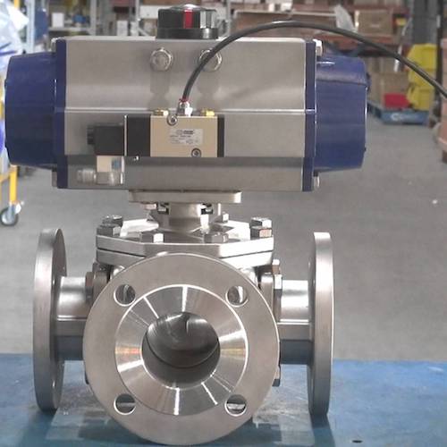 API Stainless Steel Flanged 4 Way Ball Valve